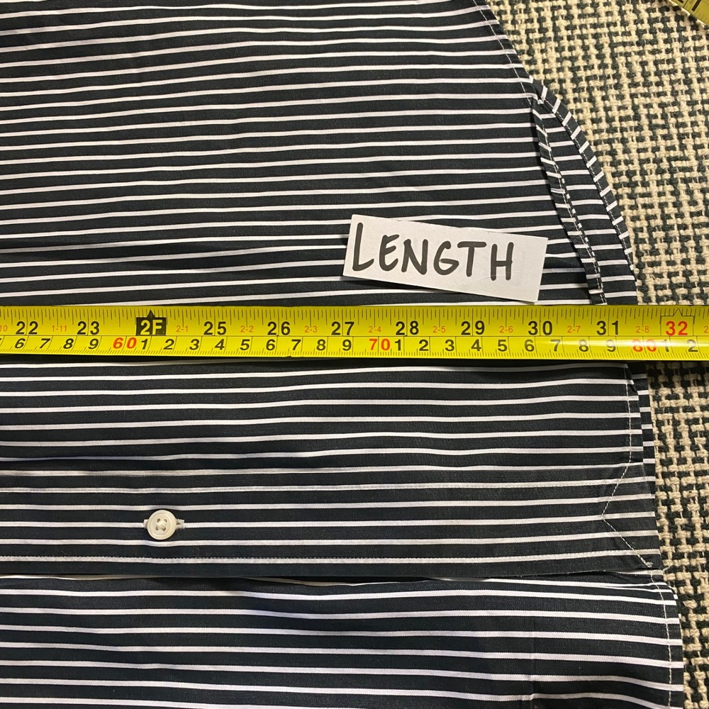 Ralph Lauren Button Down Old Money Preppy Mens Custom Fit XL Navy White Stripe - Picture 8 of 10
